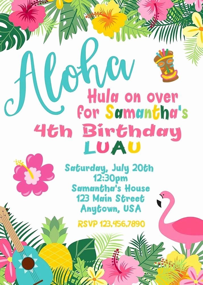 Hawaiian Party Invitation Template Free Web Choose From Dozens Of 
