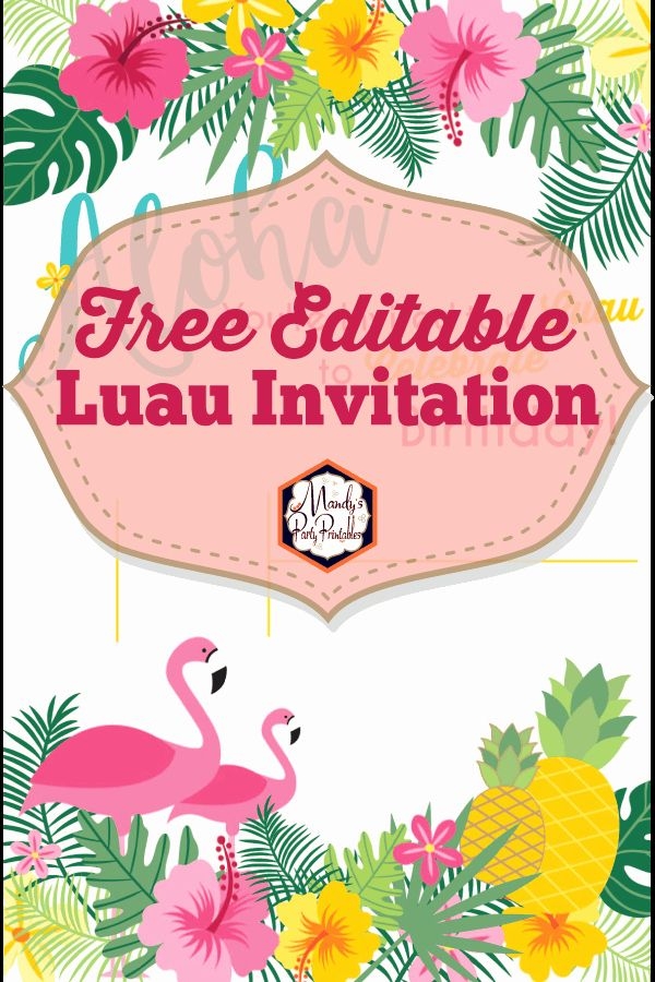 Hawaiian Party Invitation Template Free