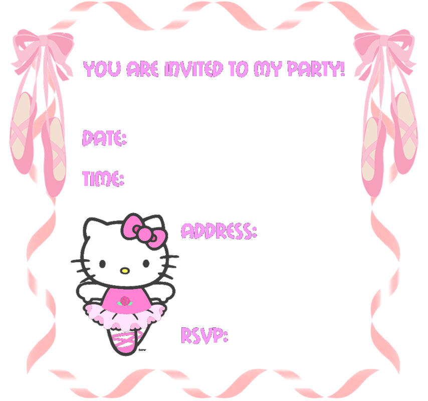 Hello Kitty Pool Party Invitations