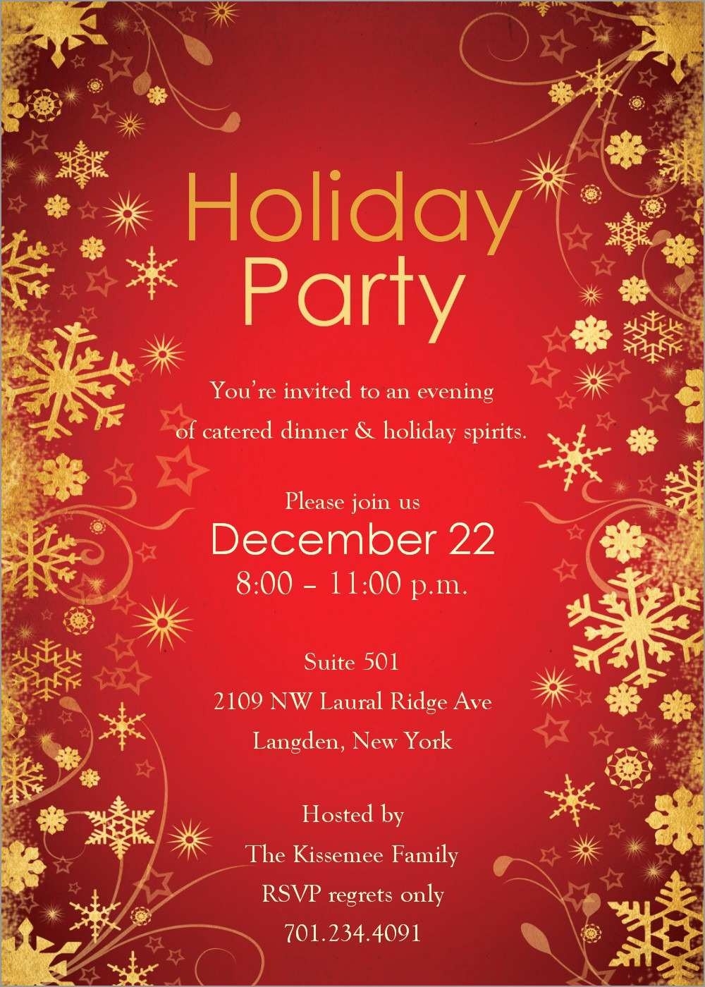 Holiday Invitations Free Printable Free Printable
