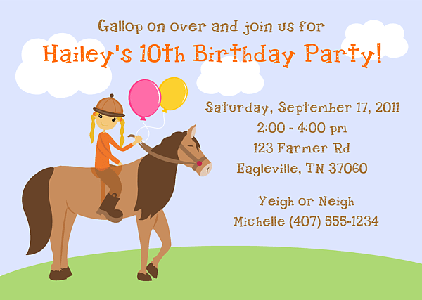 Horse Invitation Template