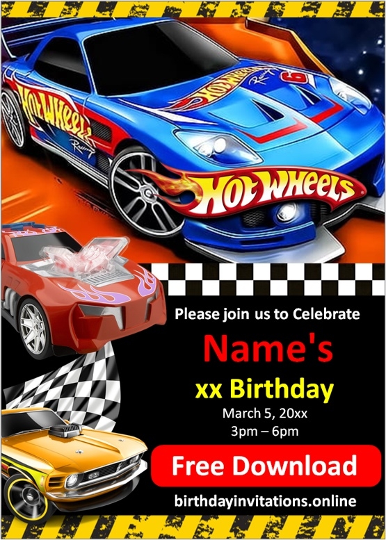 Hot Wheels Invitations Birthday Invitations
