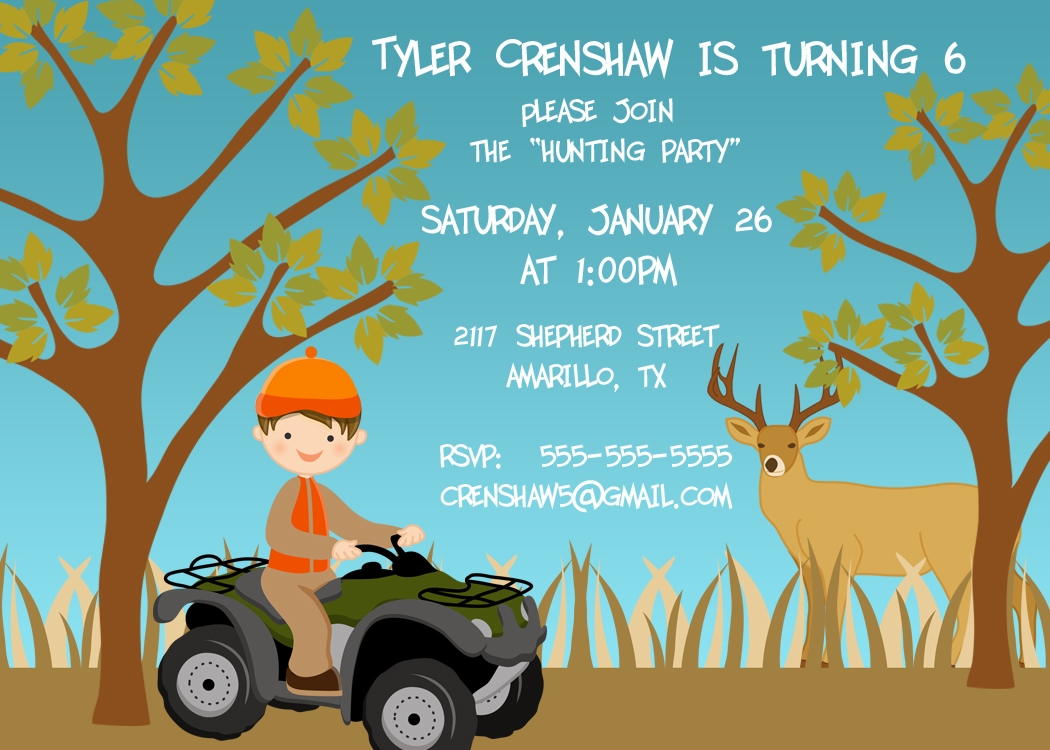 Hunting Birthday Invitations Free Printable