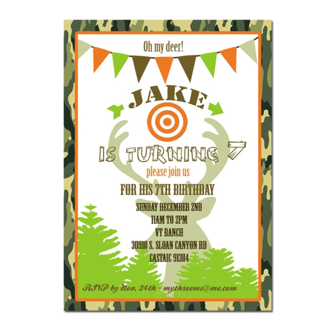 Hunting Birthday Invitations Free Printable
