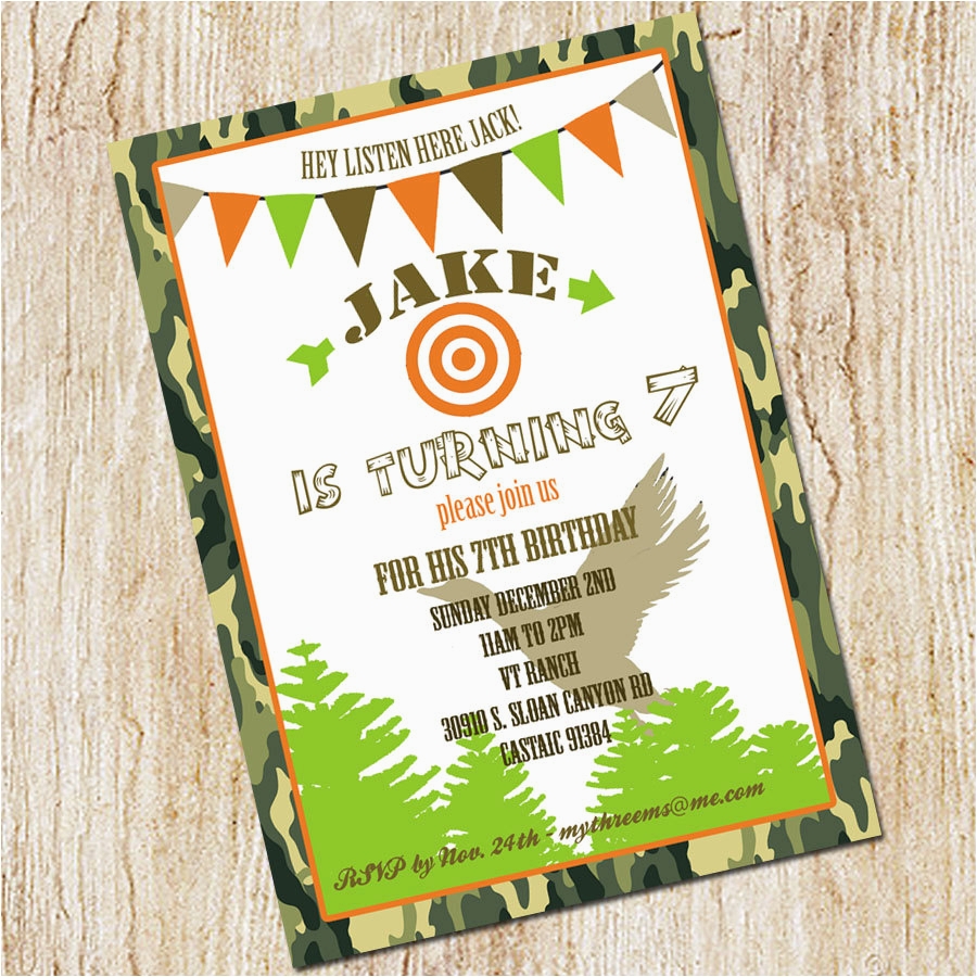 Hunting Birthday Invitations Free Printable