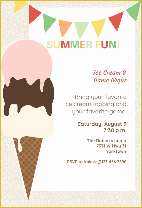 Ice Cream Birthday Invitation Template Free Of Printable Ice Cream 