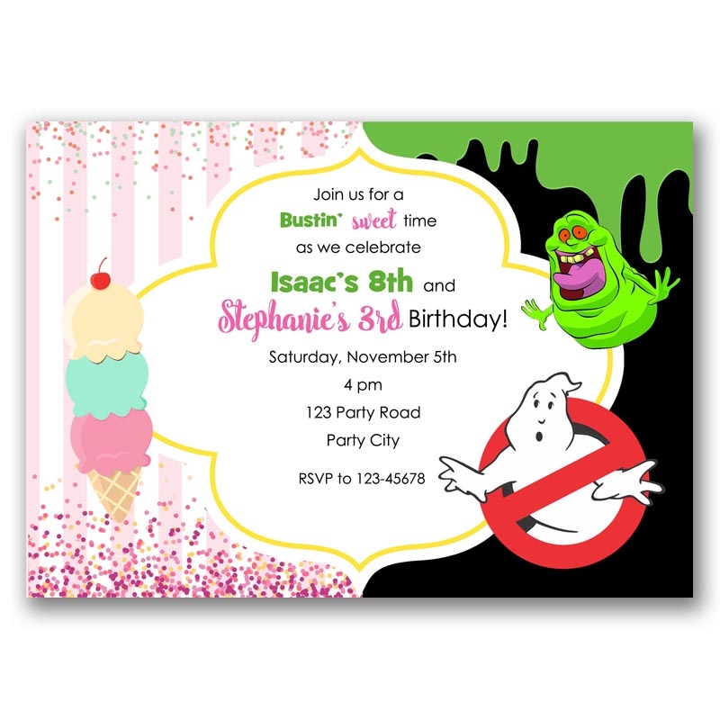 Ice Cream Ghostbusters Birthday Invitation Worksheets Library