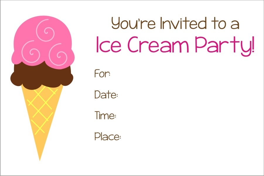 Ice Cream Party Invitation Template Free