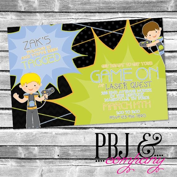 Laser Tag Birthday Invitation Printable Laser Tag Invitations 