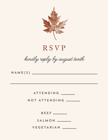 Leaf Print RSVP Cards By Katharine Watson Minted