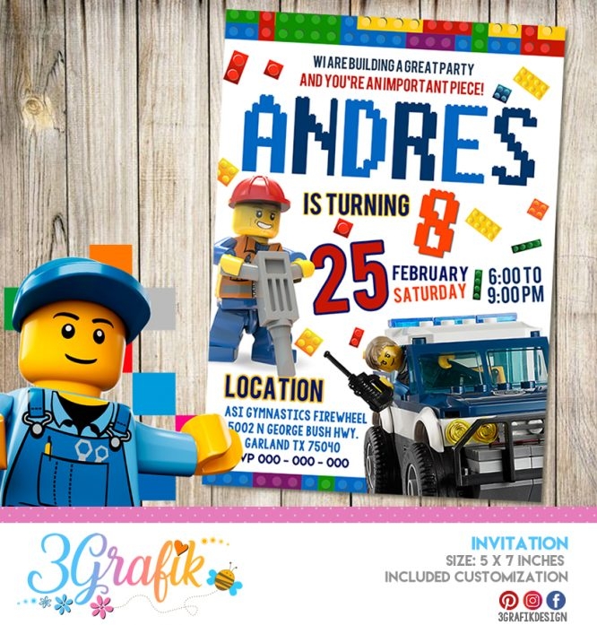 Lego Invitation Printable 3Grafik