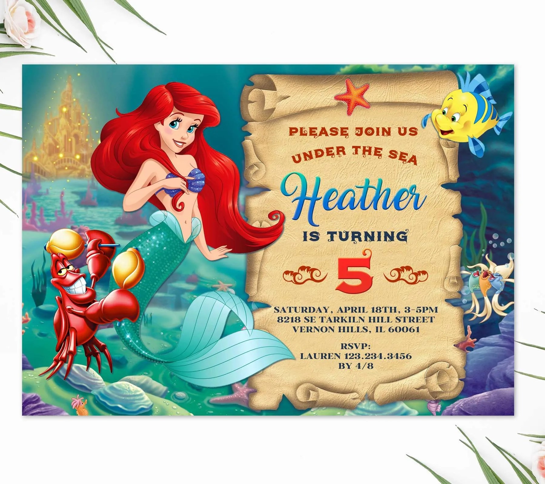Little Mermaid Invitations Free 10 000 Themes For All Ages 