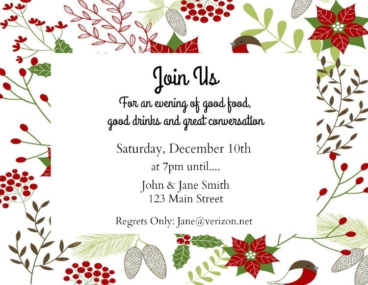 Make Your Own Holiday Invitations Free Printables Hearth Vine