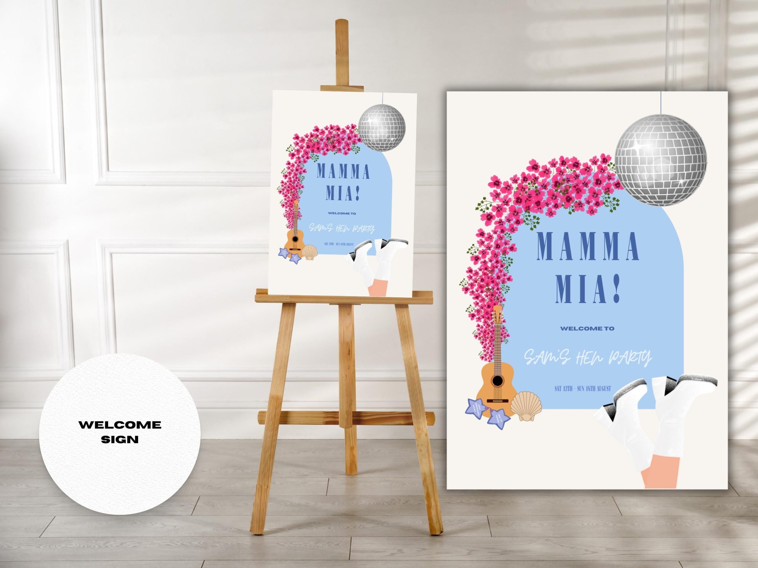 MAMMA MIA Hen Party Invite Template Bachelorette Hen Itinerary Editable