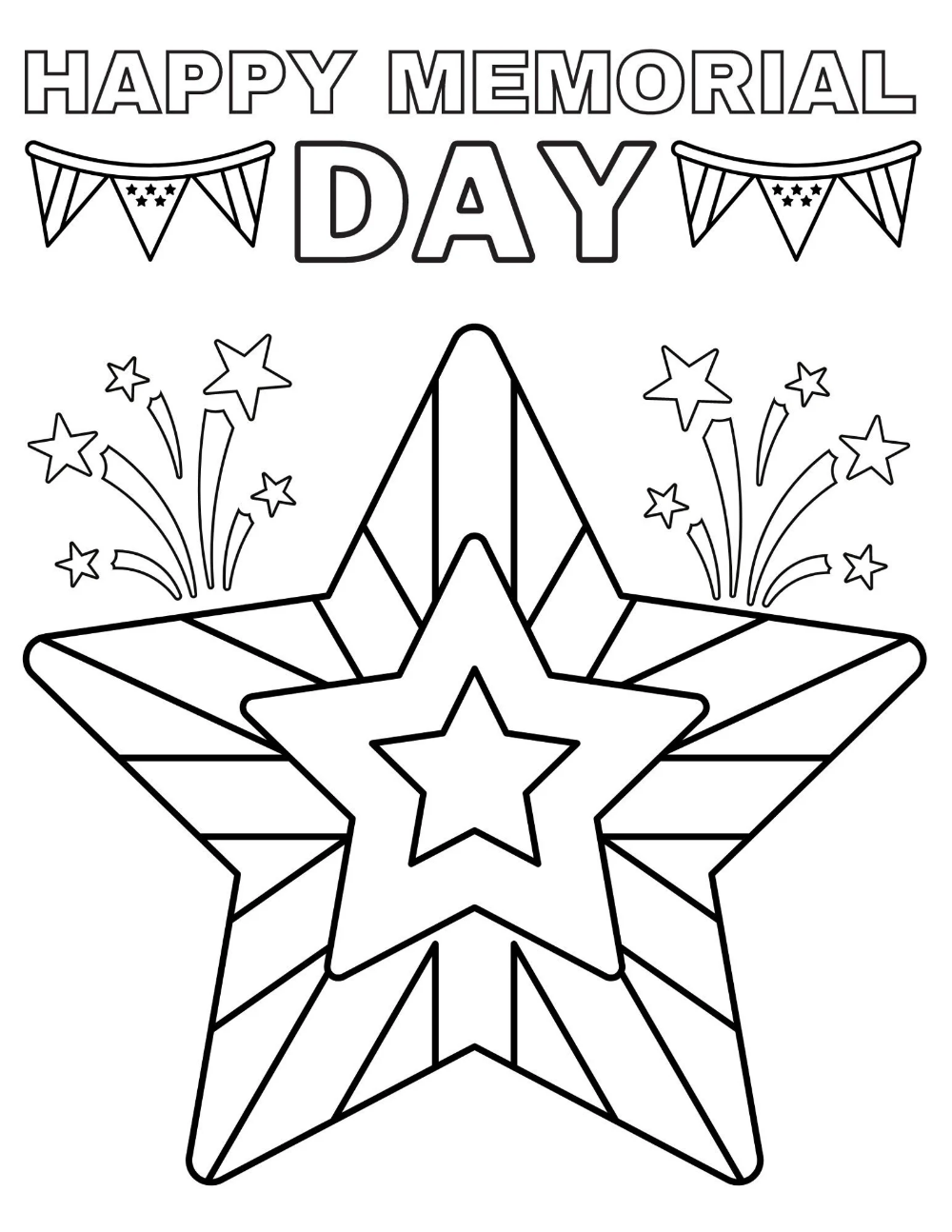 Memorial Day Coloring Page Memorial Day Printables Memorial Etsy 