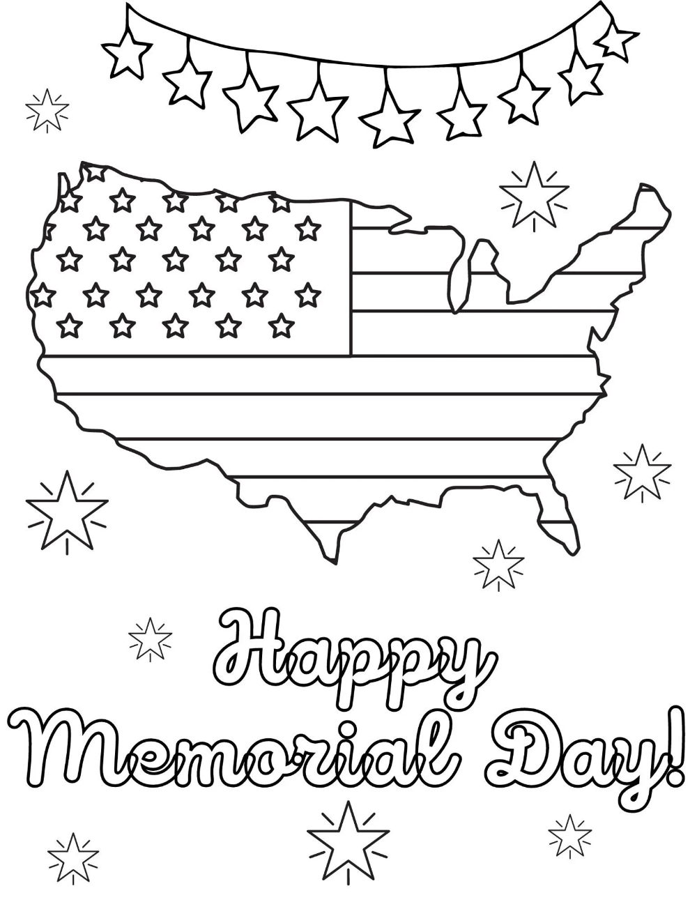 Memorial Day Coloring Page Memorial Day Printables Memorial Etsy 
