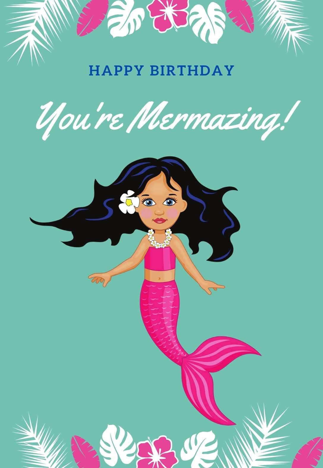 Mermaid Birthday Card Printable Printable Word Searches