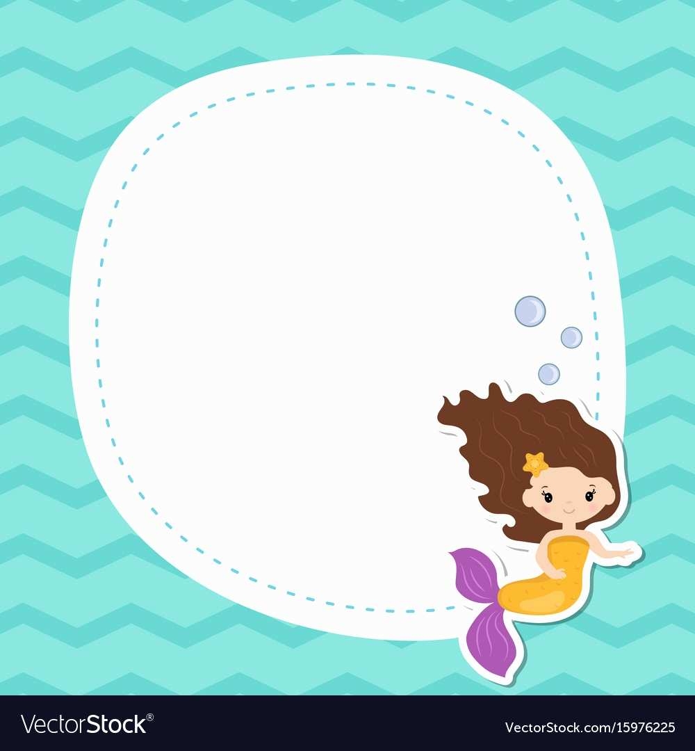 Mermaid Birthday Card Template Cards Design Templates