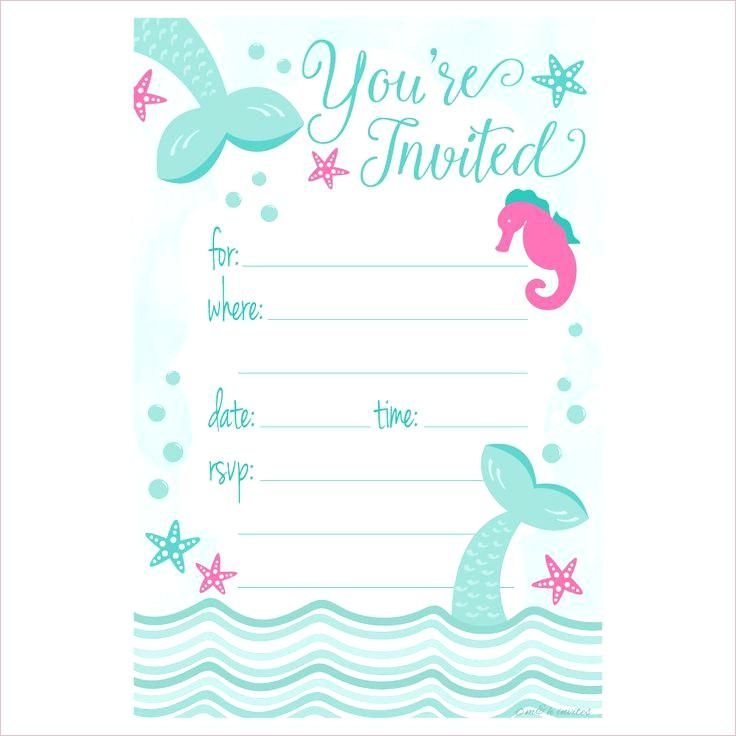 Mermaid Birthday Invitations Free Printables