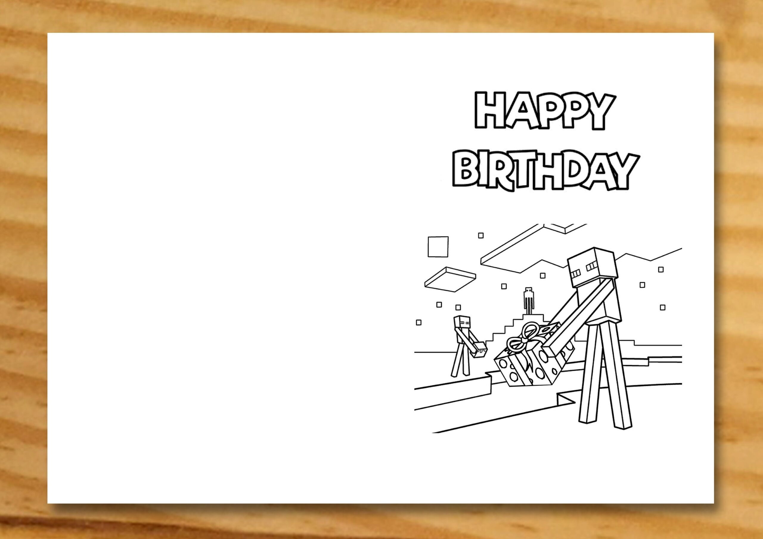 Minecraft Happy Birthday Card Printable Free Printabl Vrogue co