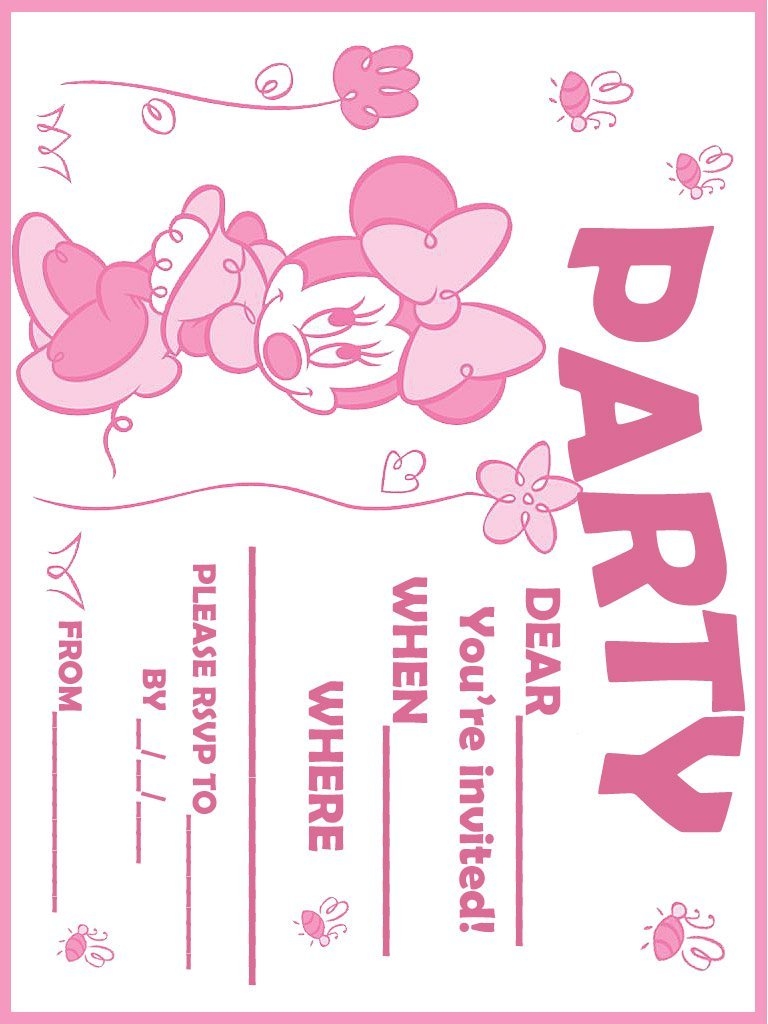 Minnie Mouse Blank Invitations Invitation Design Blog