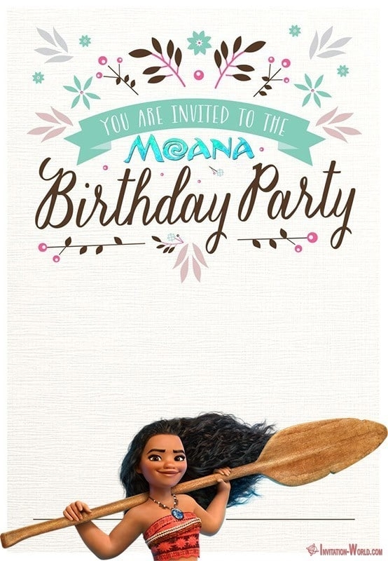 Moana Birthday Invitations Free Printable Templates Printable