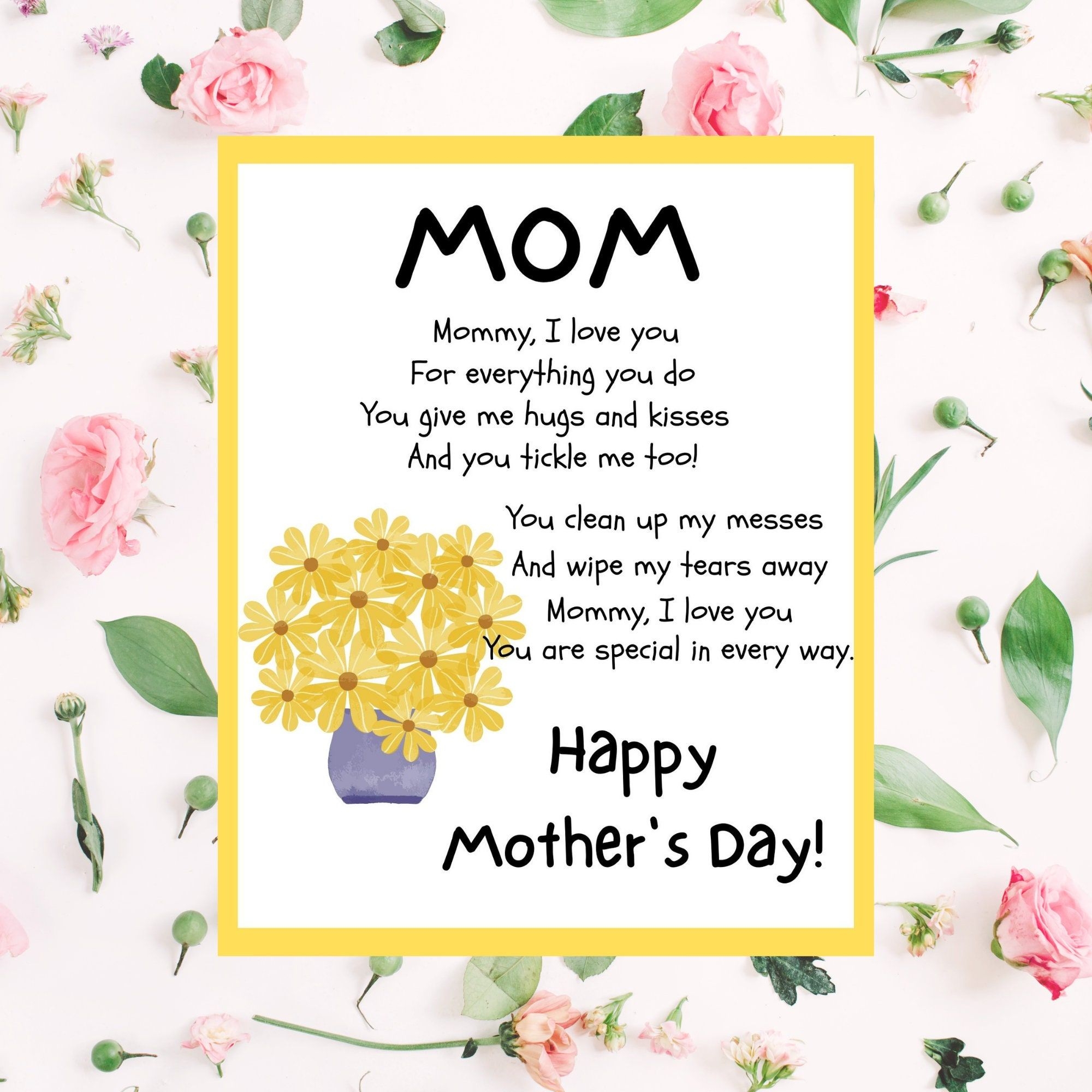 MOM Mother 39 s Day Poem Printable Mother 39 s Day Poem From Child 
