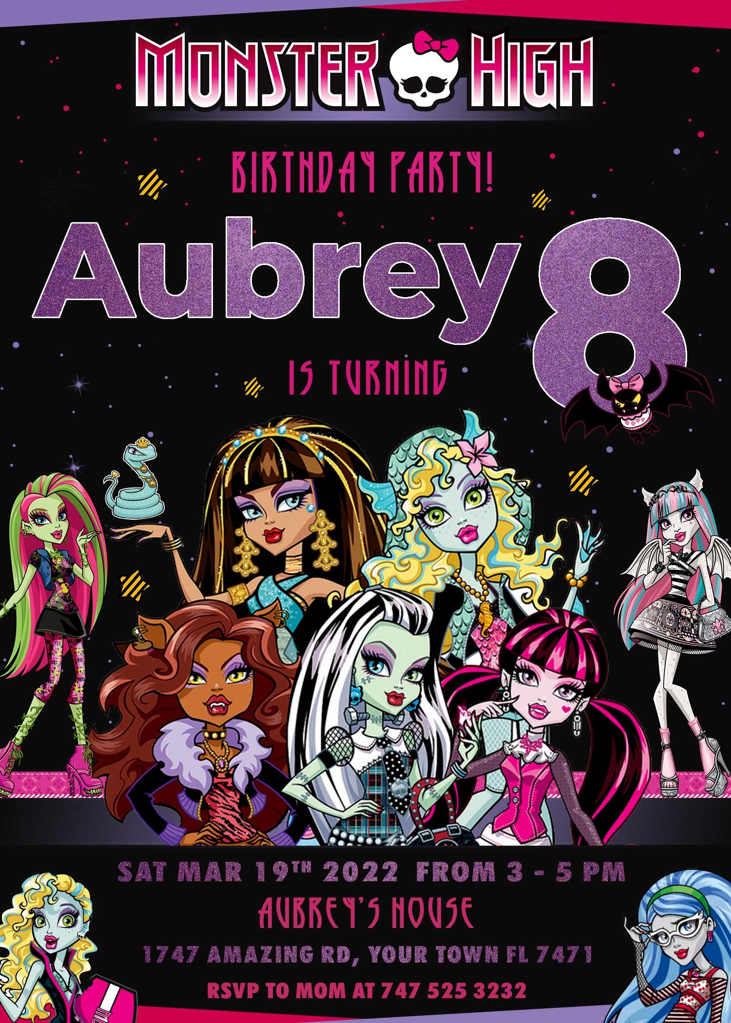 Monster High Birthday Invitation Fabulous Invite