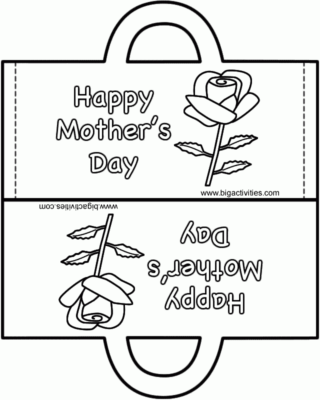 Mother 39 s Day Bag Paper Craft Black And White Template 