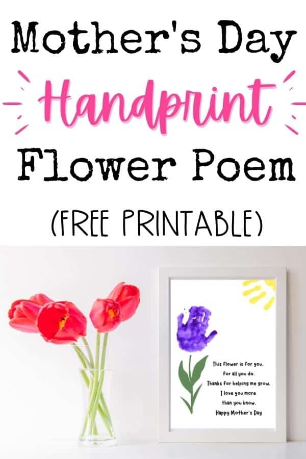 Mother 39 s Day Handprint Flower Poem Printable FREE Mom Hacks 101