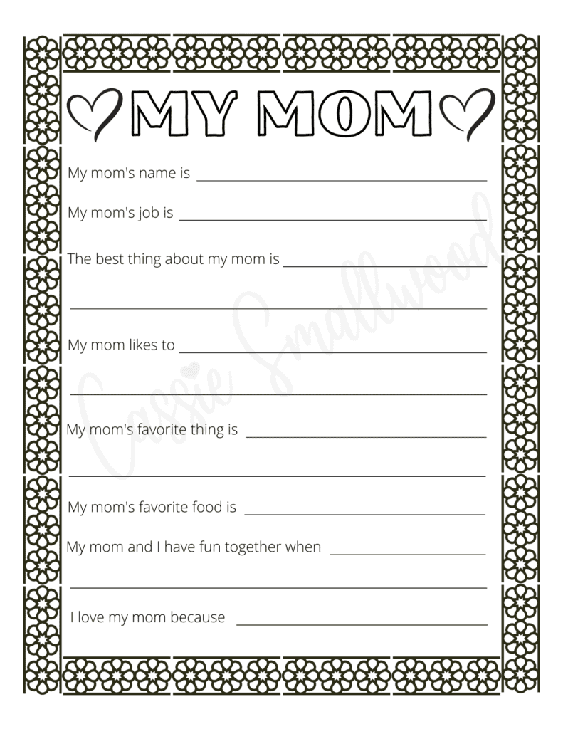 Mother 39 s Day Questionnaire All About My Mom Printable 59 OFF