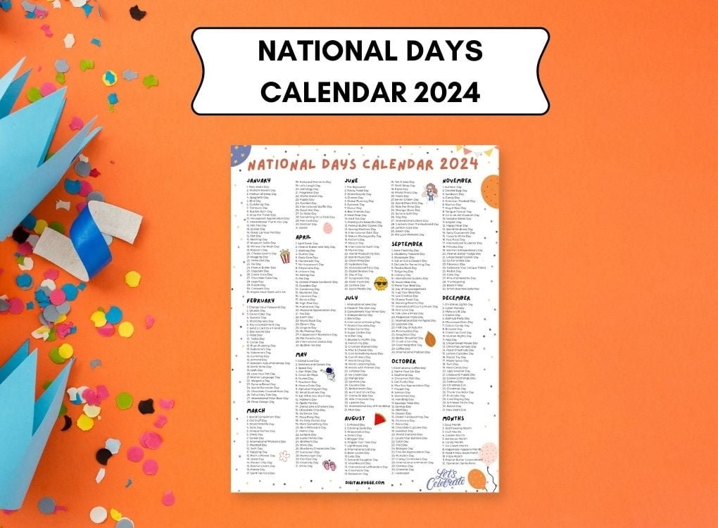 National Food Day Calendar 2024 Printable Terri Helaina