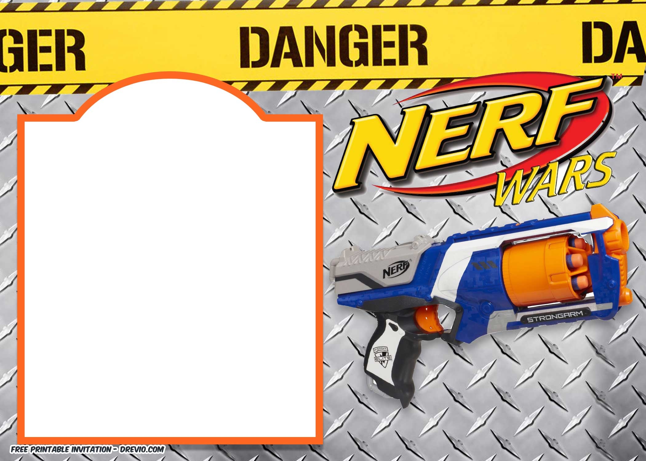 Nerf Gun Party Invitation Templates