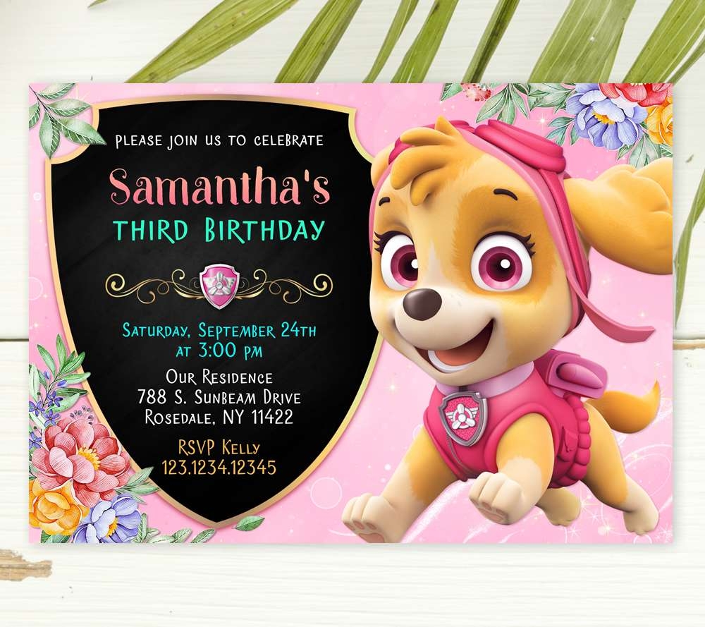 Paw Patrol Birthday Girl Paw Patrol Birthday Invitations Paw Patrol 