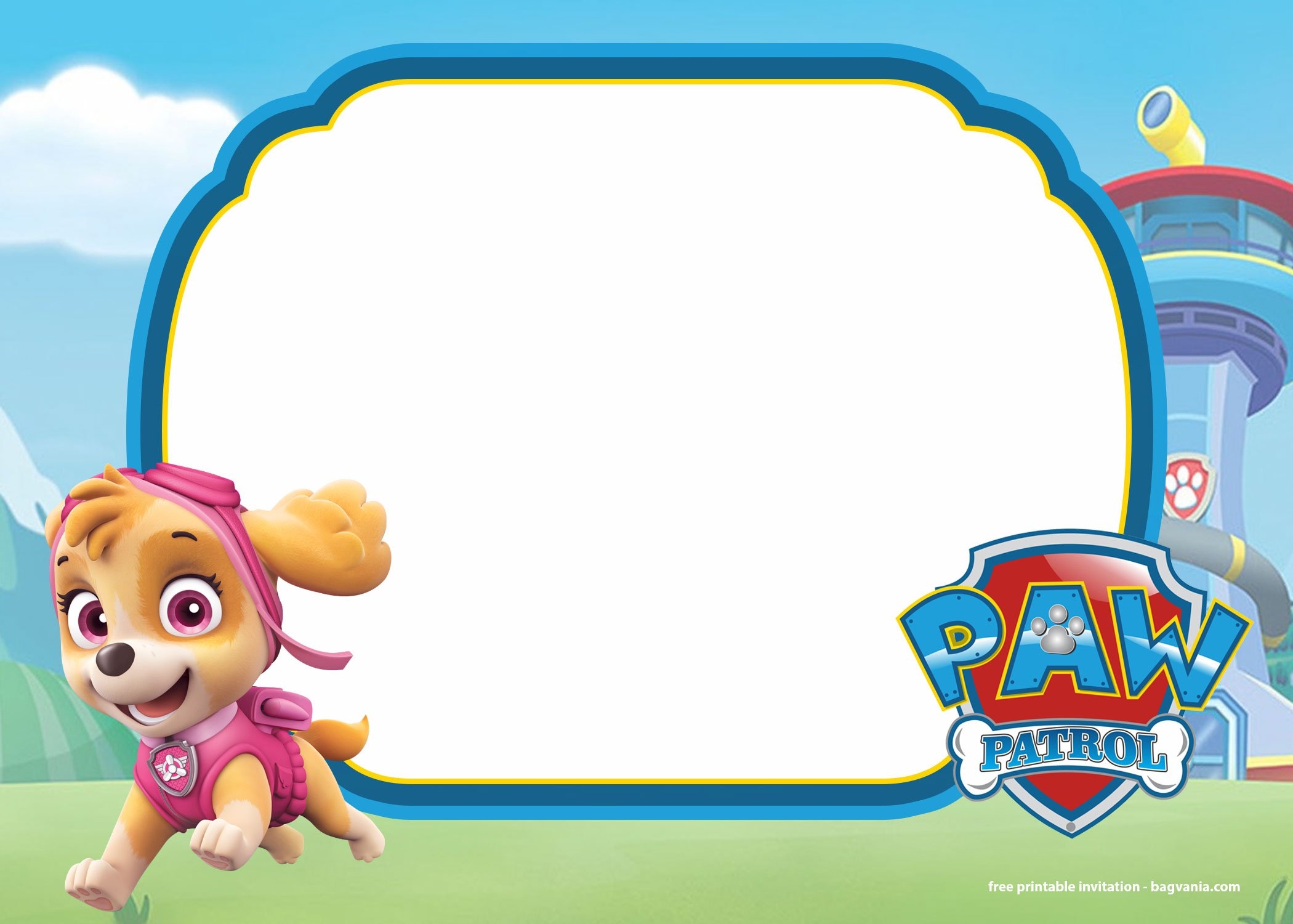 Paw Patrol Printable Invitations Template Printable Templates