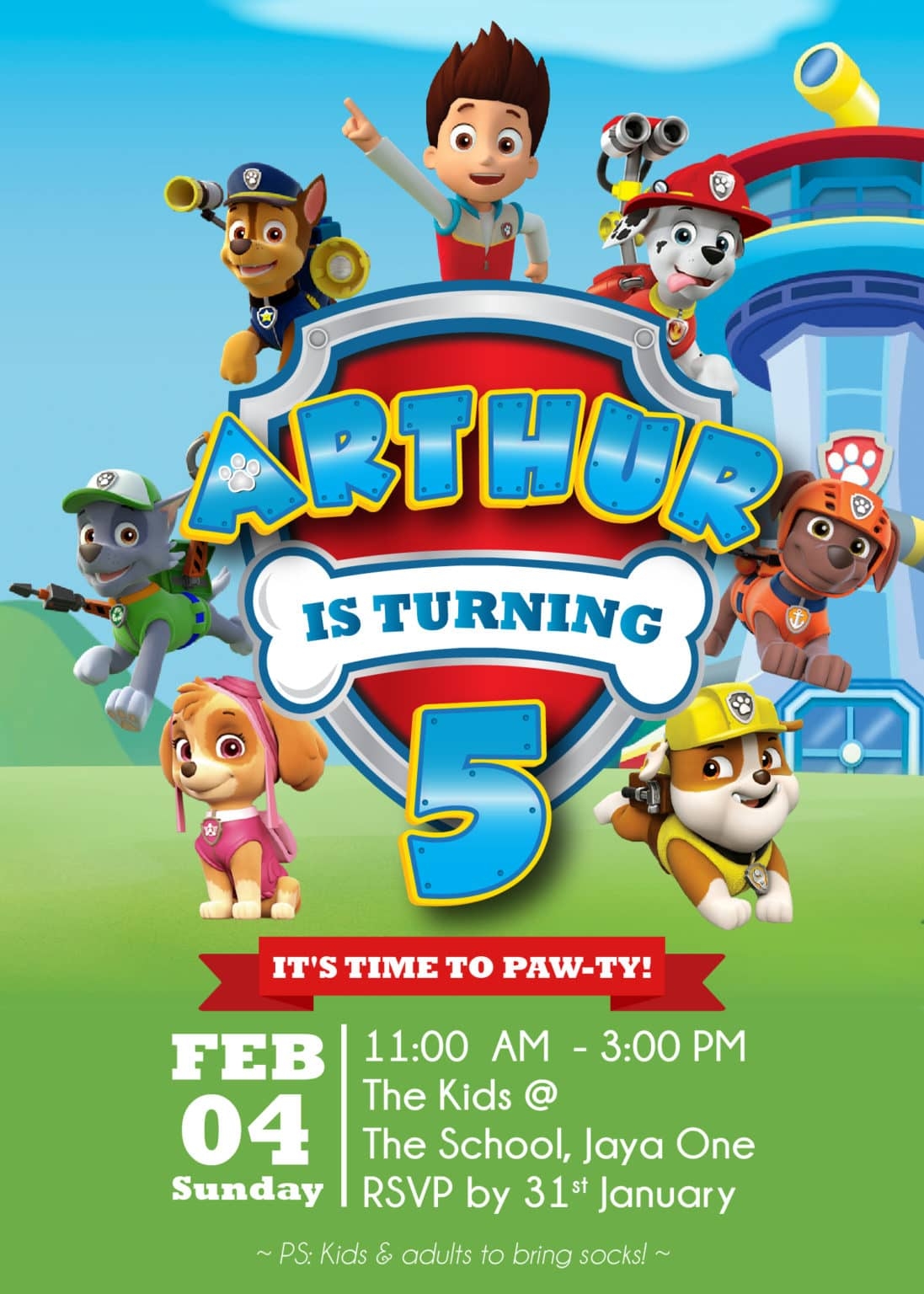 Paw Patrol Printable Invitations