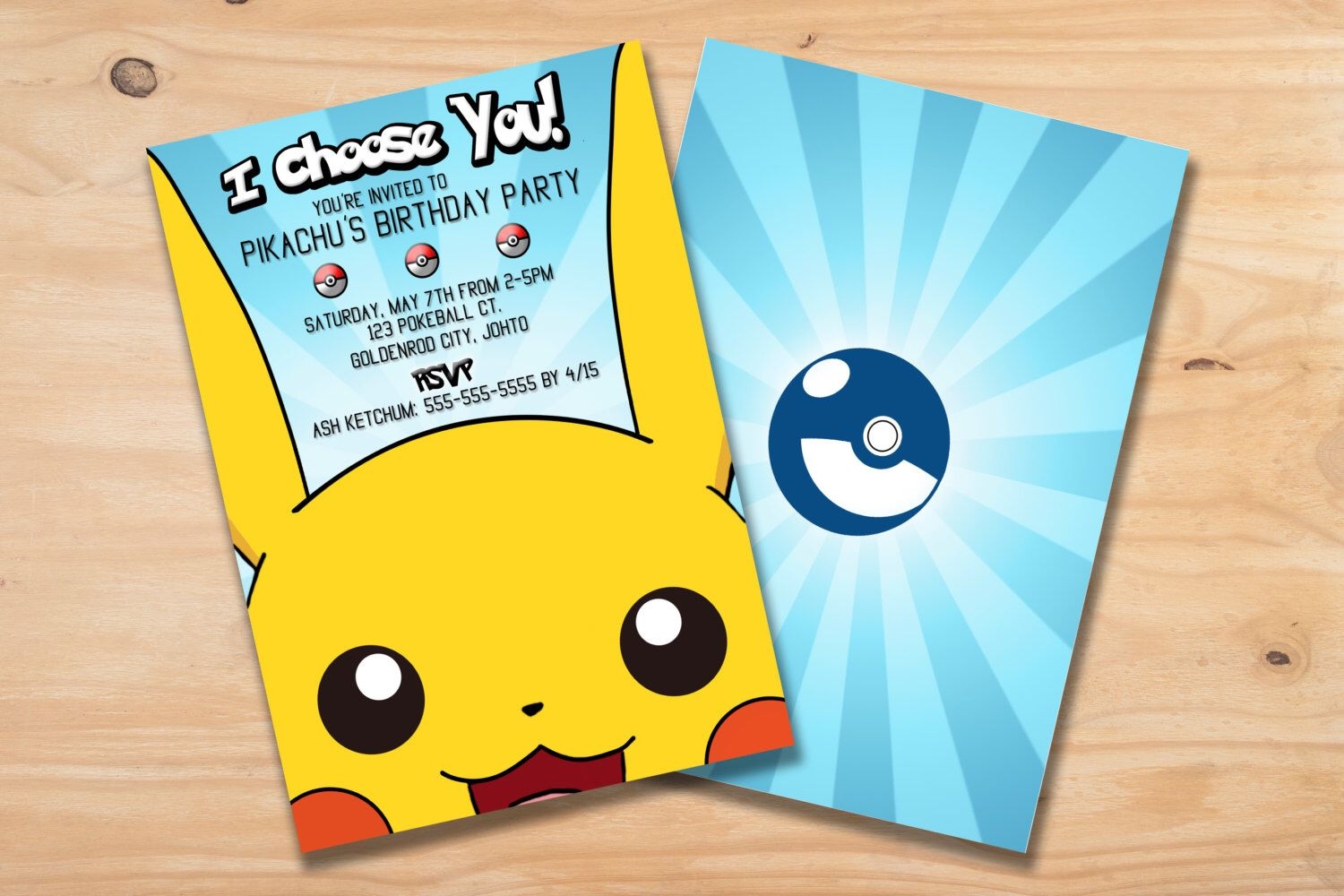 Pikachu Invitation Template