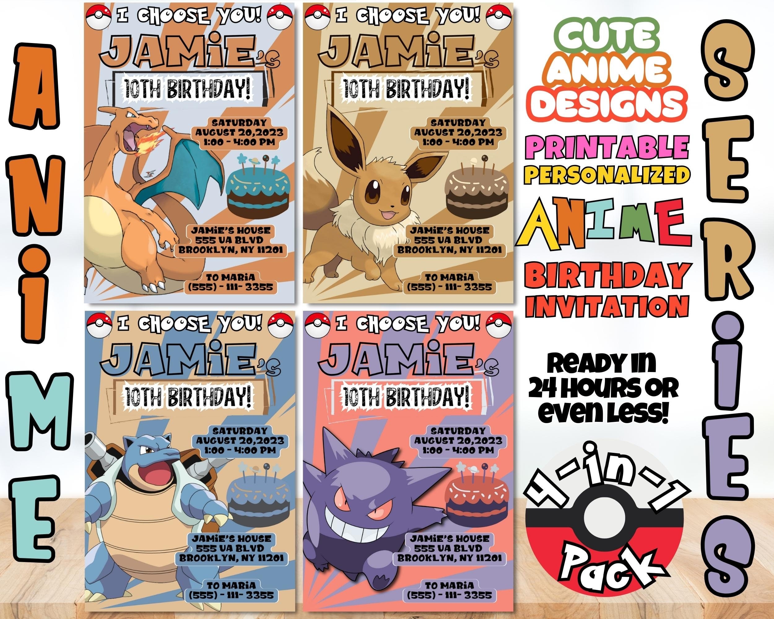 Pokemon Birthday Invitation Printable Charizard Invitation Etsy