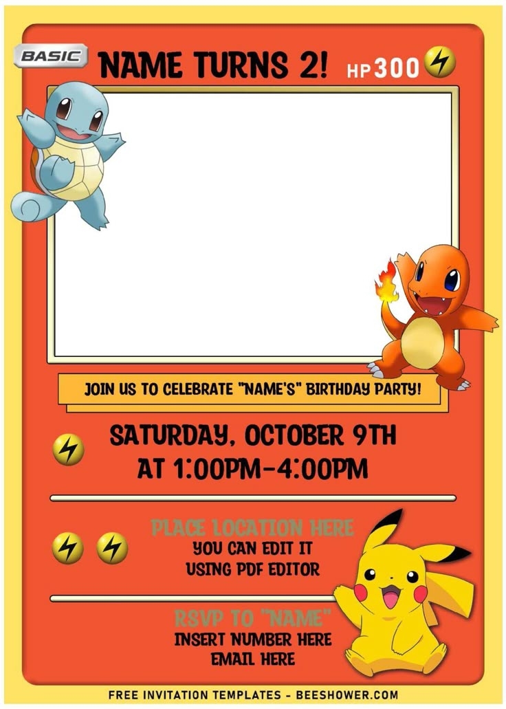 Pokemon Birthday Invitation Template Free Modern Resume Template Word