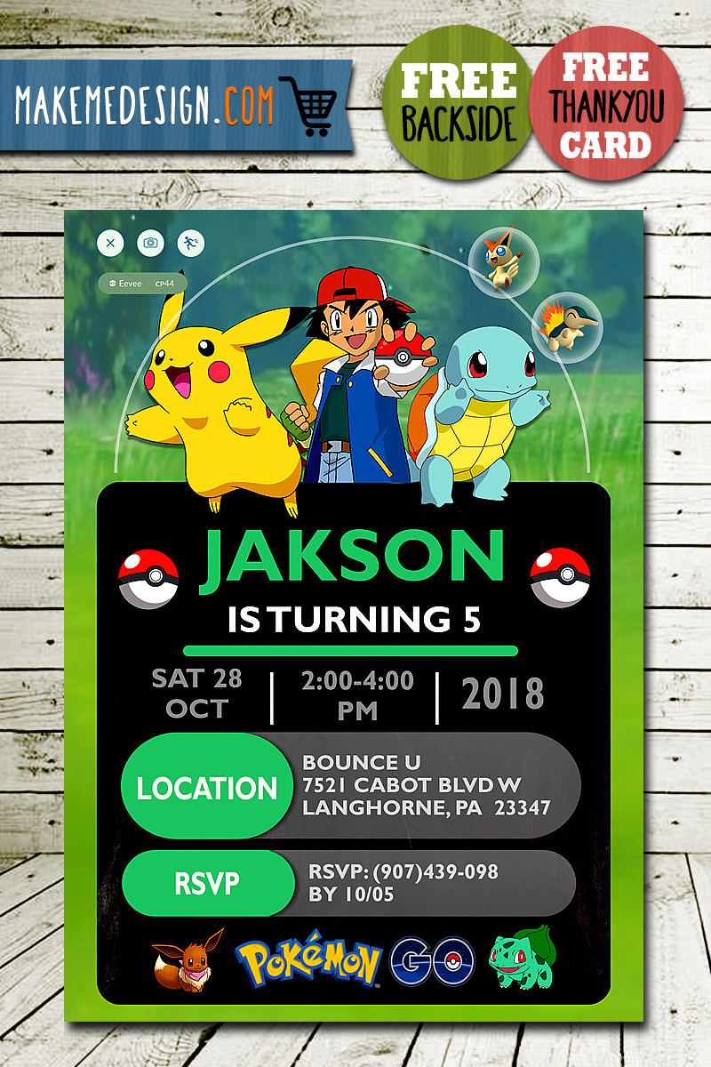 Pokemon Invitation Pokemon Party Pokemon Birthday My Son Birthday