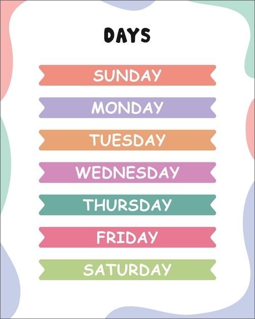 Premium Vector Days Of The Week Printable