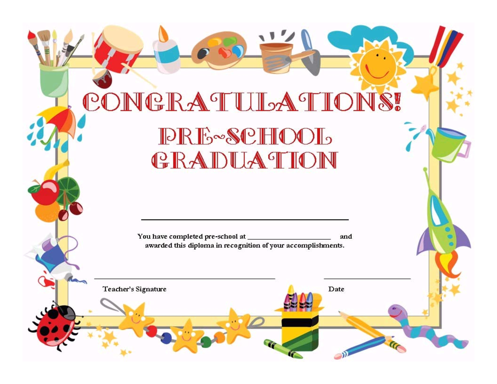 Preschool Graduation Invitation Templates Printable