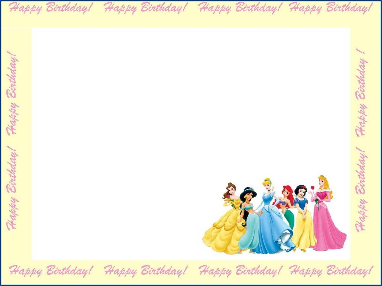 Princess Birthday Invitations Template Free Disney Template 2 