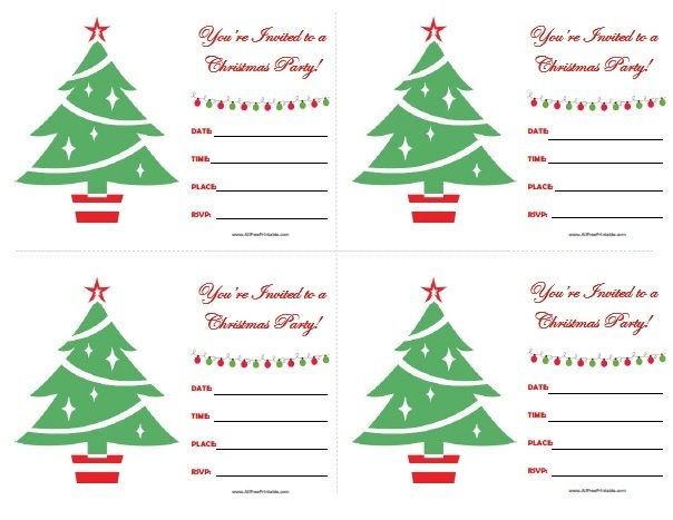 Print Christmas Party Invitations Free Printable