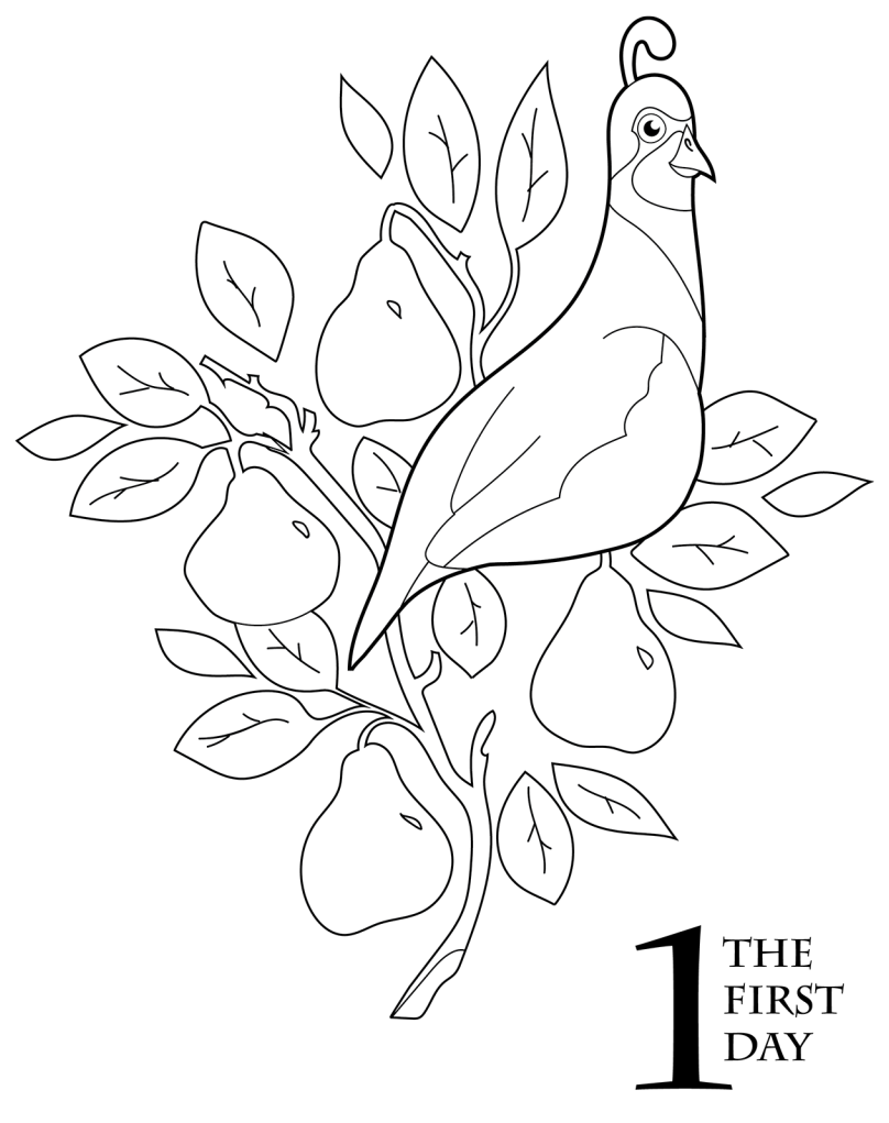 Printable 12 Days Of Christmas Coloring Printable Templates
