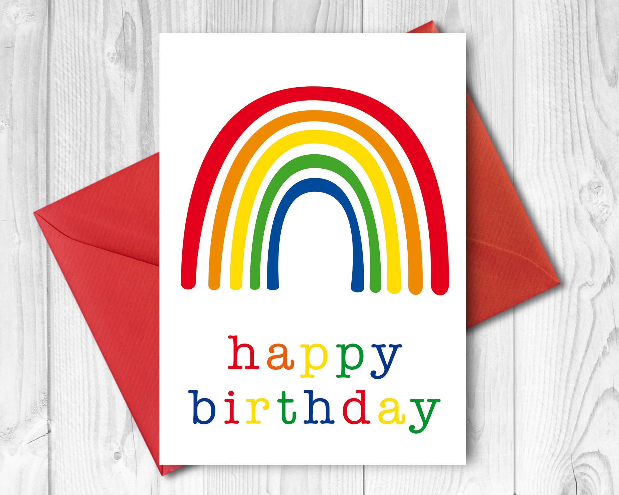 Printable Birthday Card Rainbow Card Digital Birthday Vrogue co