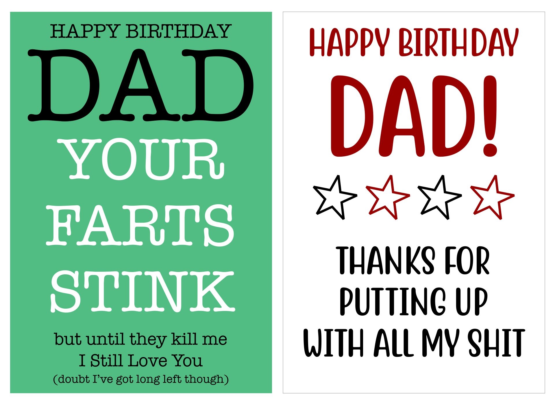 Printable Birthday Cards For Father
