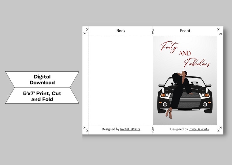 PRINTABLE Birthday Cards Instant Download Cards 40th Birthday 