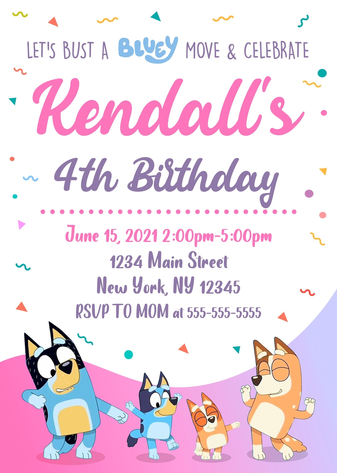 Printable Bluey Birthday Invitations