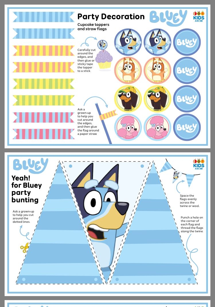 Printable Bluey Birthday Printable New Year Banners